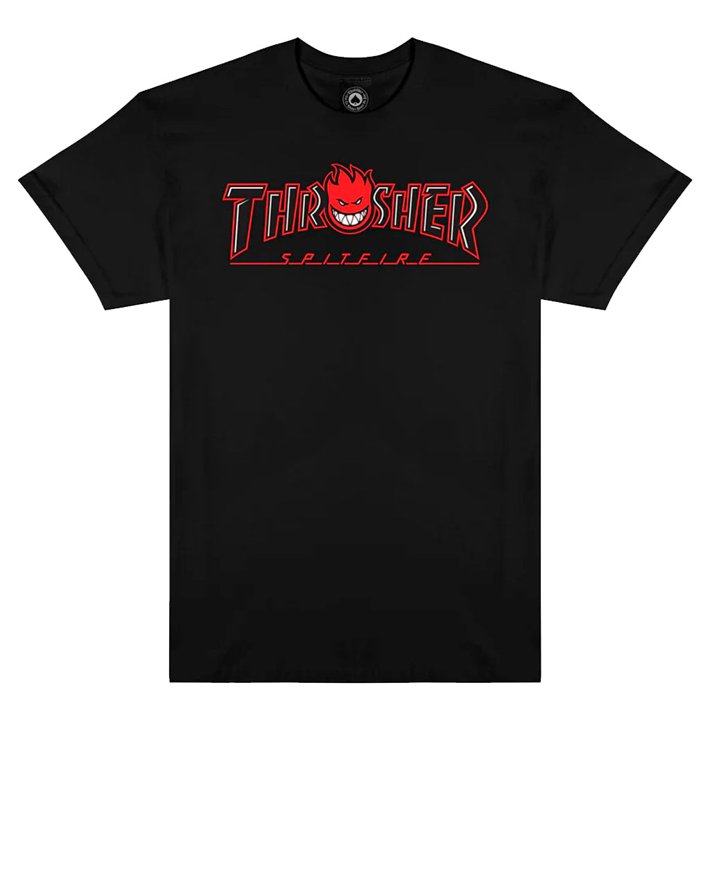 Thrasher x Spitfire Big Head Outline Black Tee