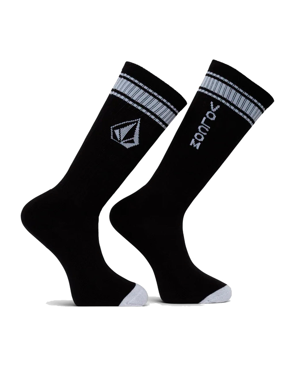 Volcom High Stripe Black Sock