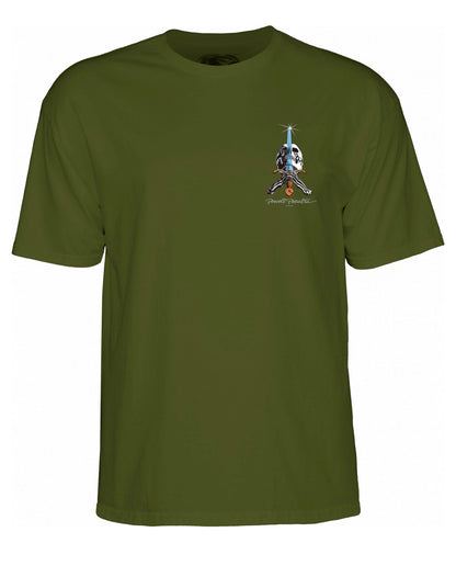 Powell Peralta Skull and Sword Military Green Tee