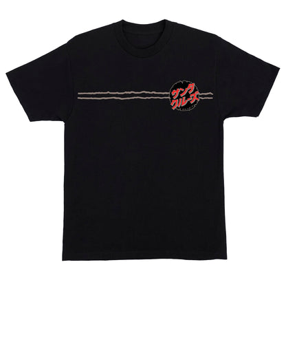 Santa Cruz Vs Godzilla Destroyer Stripes Heavyweight Tee Black