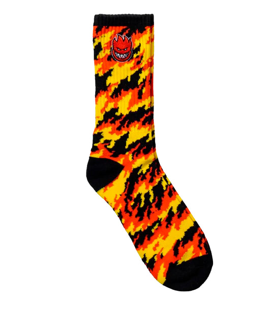Spitfire Bighead Fill Embroidered Flame Crew Socks