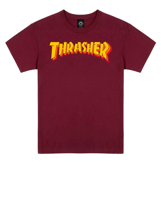 Thrasher Stacked Maroon Tee