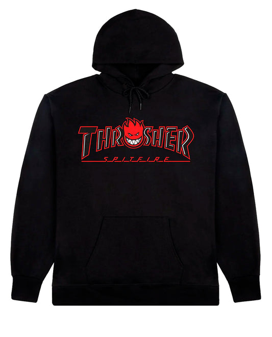 Thrasher x Spitfire Bighead Outline Black Hood