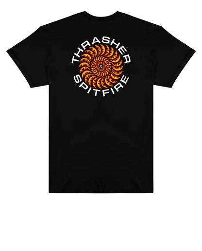 Thrasher x Spitfire Classic Swirl Black Tee