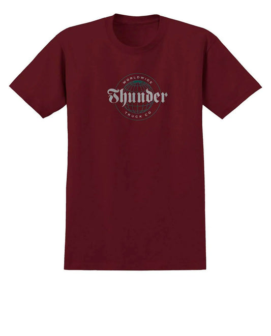 Thunder Trucks Worldwide Script Maroon Tee
