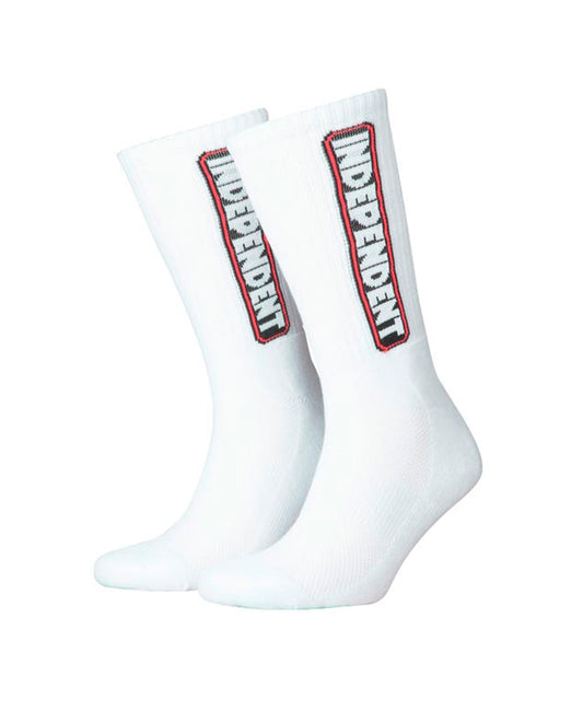 Independent Bar Logo White Socks