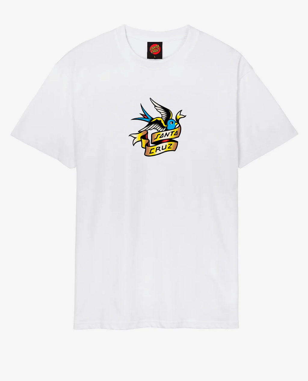 Santa Cruz Sommer Sparrow Front White Tee